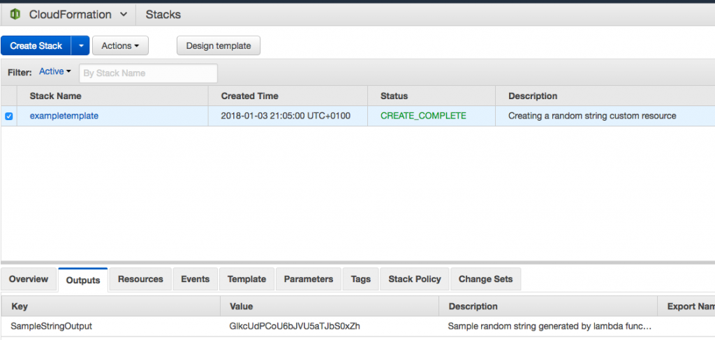 AWS Console CloudFormation