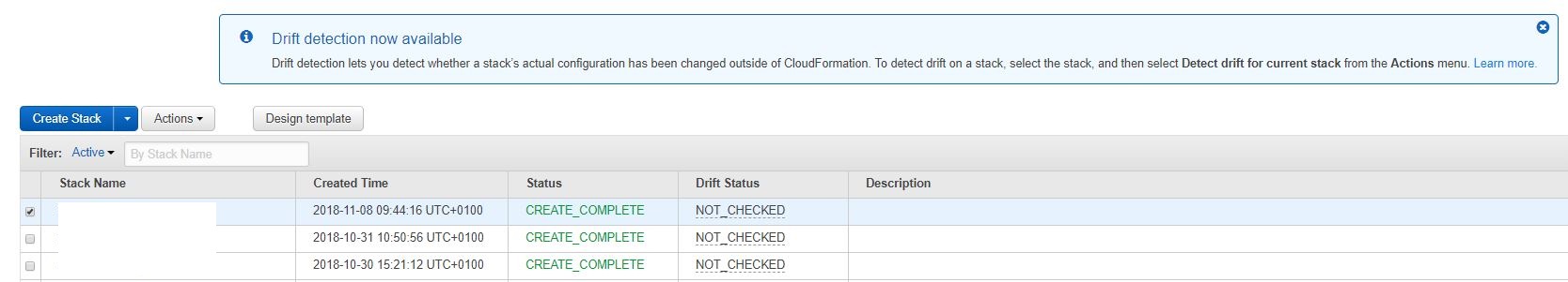 CloudFormation drift detection